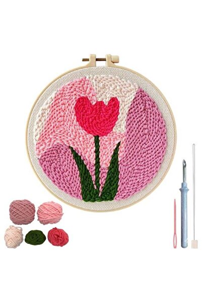 Generic HANNEA® DIY Flower Punch Needle Art Beginners DIY Tulips Punch Needle...