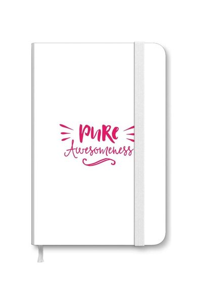 Generic Designer A5 Thick Hardcover Notebook - Pure Awesomeness White/Pink