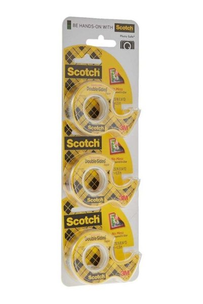 Generic Scotch Tapes Promo 3 - Double Sided Tape with dispenser 136D, 1/2in x...