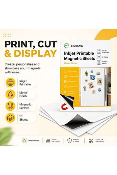 Generic ESHANG Printable Magnetic Photo Paper A6, 10 Sheets Matte Inkjet Magn...