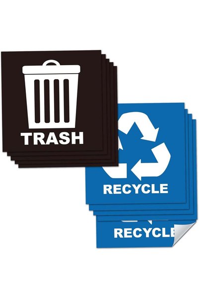 Generic ARS® 10 Pack Recycle and Trash Stickers - Self Adhesive Vinyl Labels ...