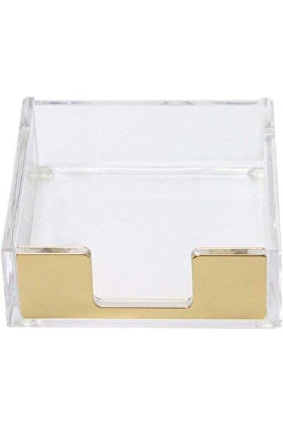 Generic 1 piece Sticky Notes Memo Pad Holder Dispenser Rose Gold with Clear D...