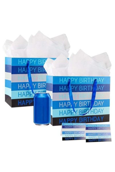 Generic 33cm Large Happy Birthday Gift Bags with Card & Tissue Papers, Floral...