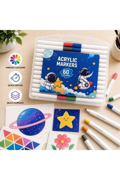 Generic Acrylic Marker Pens Set of 60 Colors | Professional Paint Marker Set ...