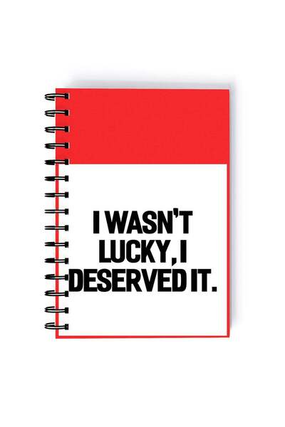Generic Spiral A5 Notebook I am not Lucky Fun Design Red and Black Aesthetics