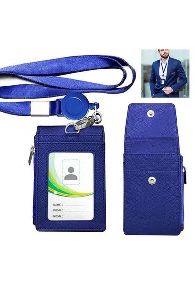 Generic PU Leather ID Badge Card Holder Wallet-Style Protective Case with Car...