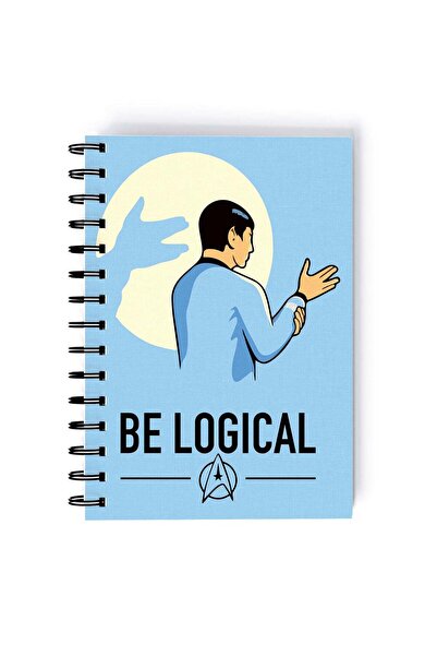 Generic Star Trek Spock Printed Spiral A5 Notebook Black/White/Pink