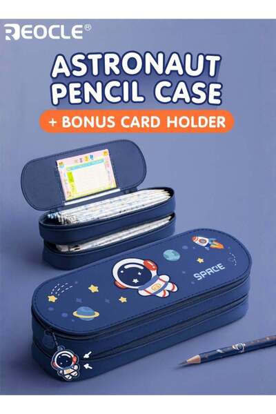 Generic Kid's Themed Double-Layer Pencil Case with Decorative Embellishments ...