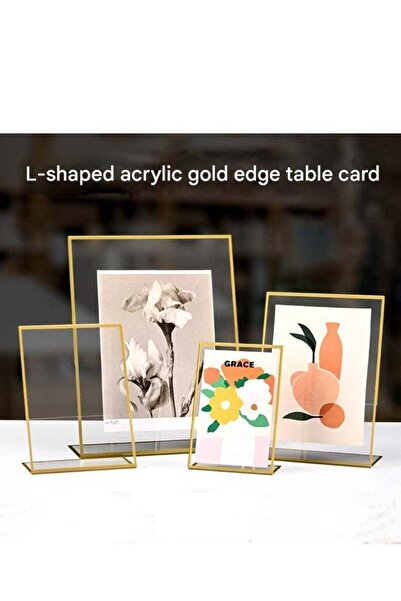 Generic 3PCS L-type Acrylic Signage Rack, Desktop Display Stand, Double Sided...