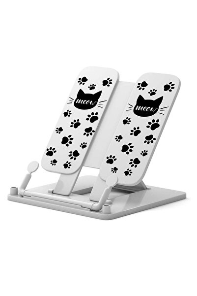 Generic Plastic Book Stand Meow White Design