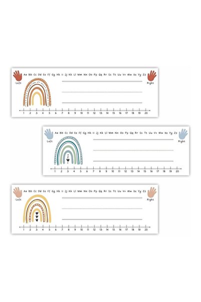 Generic 30 pcs Rainbow Name Tags Labels Stickers with Alphabet & Number, 3"X9...
