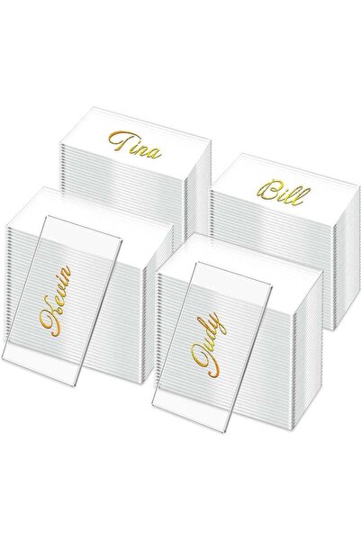 Generic 20 Pcs Clear Acrylic Place Cards, 5x9cm Blank Acrylic Name Cards for ...
