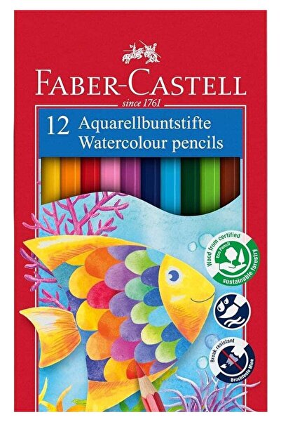 Generic Faber-Castell 12 Watercolour Pencils in Cardboard Box - Multicolor Fi...