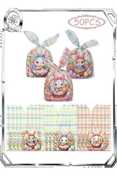 Generic 50 PCS Candy Treat Bags with Ties, Flat Bottom Treat Bags, Kids Birth...