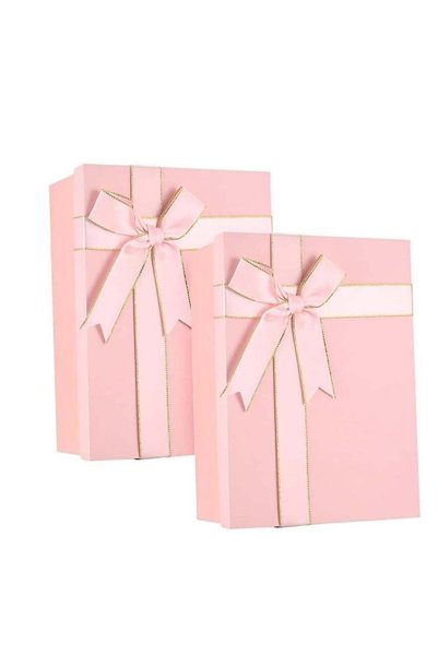 Generic Pink Large Gift Box with Lid and Bow,Pink Gift Packaging Box for Chri...