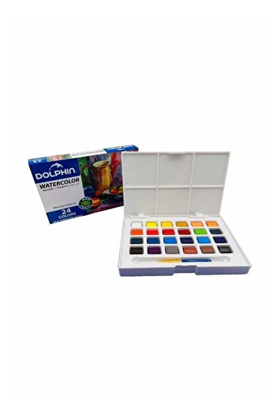 Generic Dolphin Watercolour Set, 24 Bright Colours with Brush, Washable Paint...