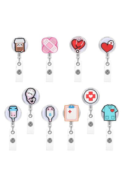 Generic 10 Pack Nurse Badge Reel Nursing Medical Badge Reels Name ID Holder R...