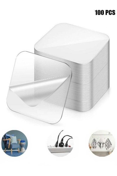 Generic 100 Pieces 1-3/8inchTwo Sided Pre-Cut Square Tape. Double Sided Squar...