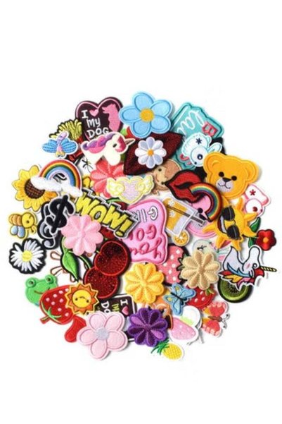 Generic Patches for Clothing, 60 PCS Embroidered Iron On Patches DIY Accessor...