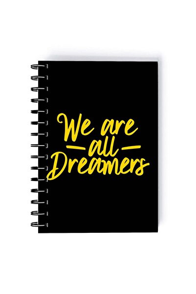 Generic Spiral A5 Notebook Inspirational Quote Motivations Dreamers Black and...