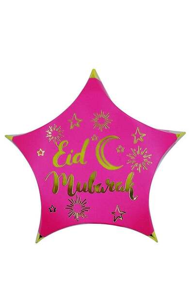Generic Pink Eid Mubarak New Style Star Candy Gift Box 12 Pieces
