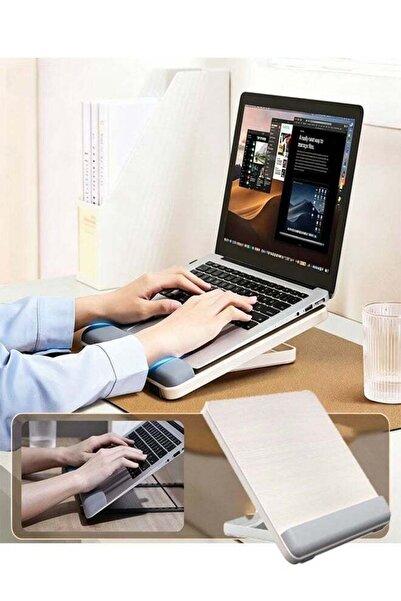 Generic Wooden Laptop Tablet Stand, Adjustable Height, Portable Foldable Desi...