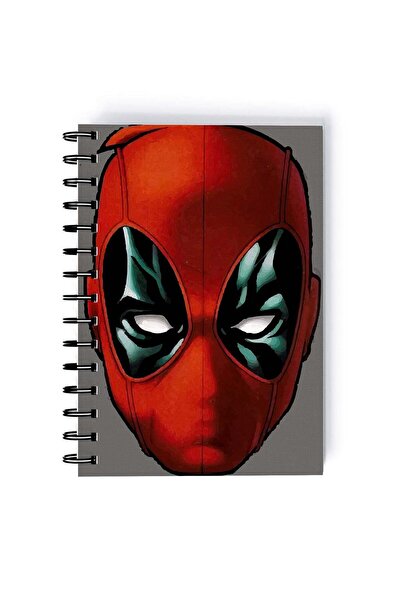 Generic Spiral A5 Notebook Dead Pool Ryan Reynolds Mask Grey Deadpool