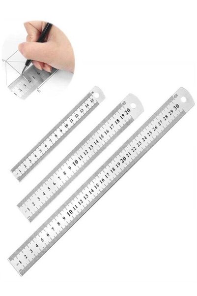 Generic Stainless Steel Ruler, 3 Pcs Metal Ruler Straight Edge Measuring Tool...