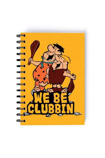 Generic Yabba Dabba Doo Printed Spiral A5 Notebook Beige/Orange/Black