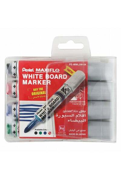Generic 4-Piece Maxiflo Jumbo Whiteboard Erasable Markers Round Tip Multicolour