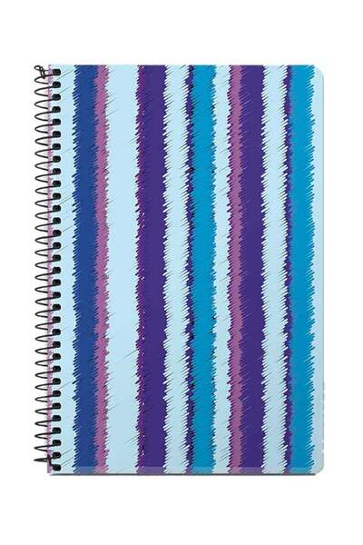 Generic Lines Of Violet A5 Spiral Notebook Blue