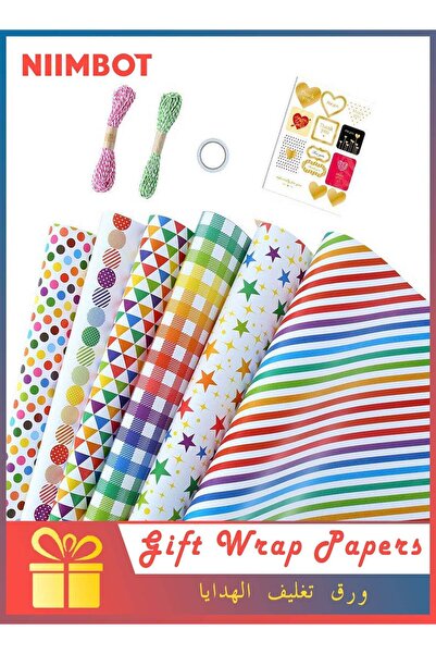 Generic 10 Pcs Gift Wrapping Paper Set, 6 Sheets Holiday Gift Wrapping Paper,...