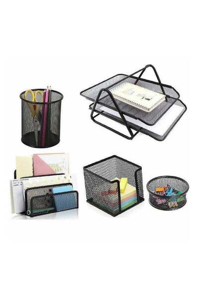 Generic 5-Piece Metal Office Set Black