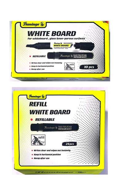 Generic 10-Pieces Whiteboard Markers With 24pcs Refill Ink Tube Black Color