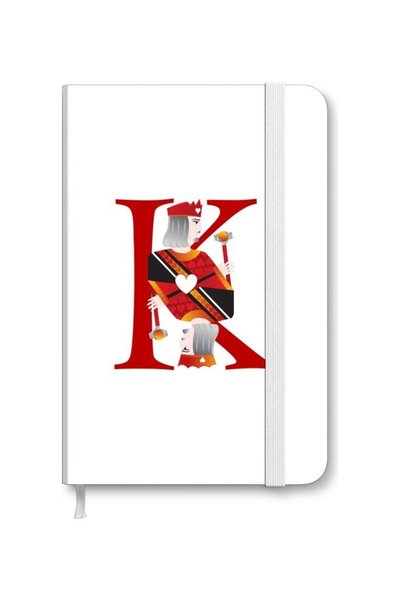 Generic Designer A5 Thick Hardcover Notebook - King Of Hearts White