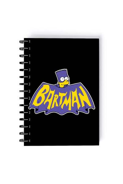 Generic Bartman Bart Simpson Printed Spiral A5 Notebook Black/Purple/Yellow