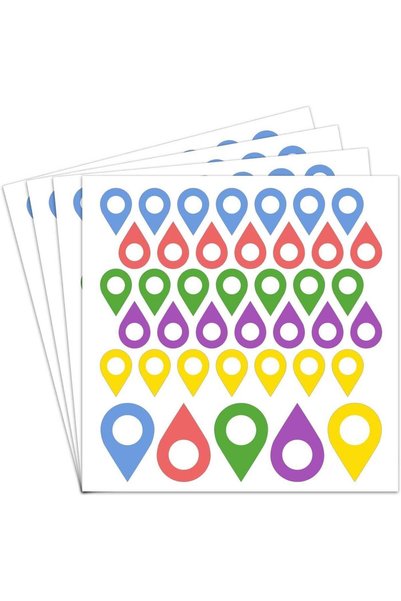 Generic ARS® Map Location Marker/Pointer Stickers - Self Adhesive Peel and St...