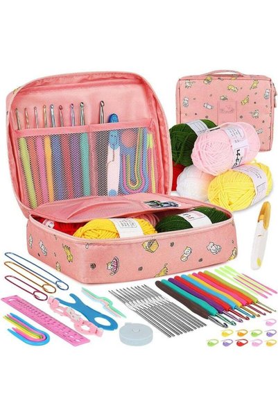 Generic 59PCS Crochet Kit for Beginners Adults, Knitting Starter Kit with Cas...