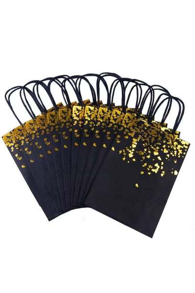 Generic 12 Pieces Paper Party Bags Bronzing Kraft Bag Birthday Party Bags， Br...
