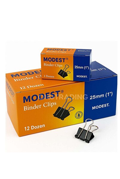 Generic MODEST Double Clip / Binder Clip 25mm (1 Inch) – 12 Boxes with 12 Cli...