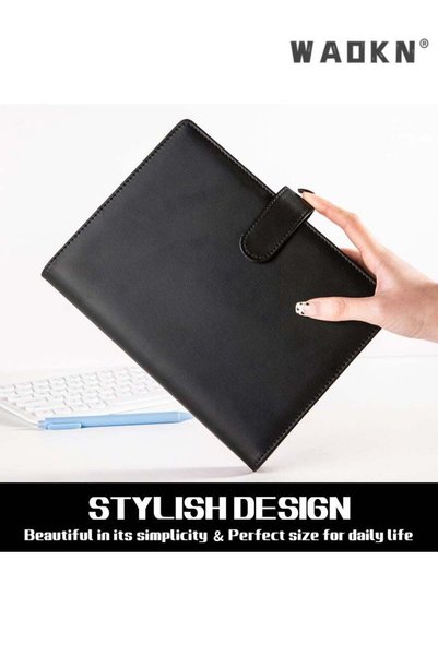 Generic PU Leather Binder 6-Ring Notebook Binder Cover for A5 Filler Paper, R...