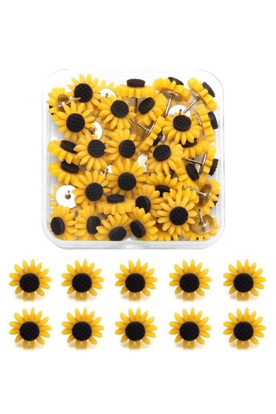 Generic 40 Pcs Sunflower Push Pins - Cute Decorative Thumbtacks for Cork/Bull...