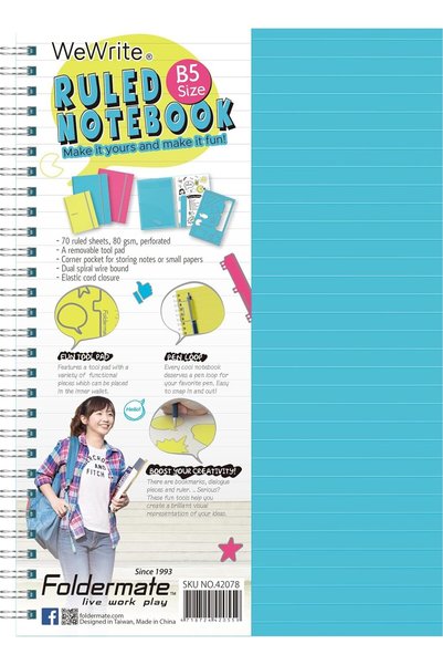 Generic PGM Foldermate 1Subject Notebook A4 70Sht [FE-4298-ASS]
