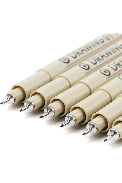 Generic 6-Pack Extra Fine Point Writing Pens, Black Ultra Thin 0.25mm, Smooth...