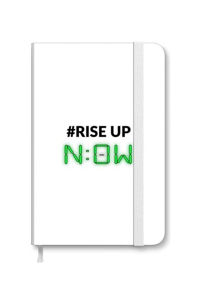 Generic Designer A5 Thick Hardcover Notebook - Rise Up White