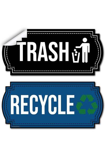Generic ARS® Recycle and Trash Stickers for Trash Cans - Vinyl Recycling Bin ...