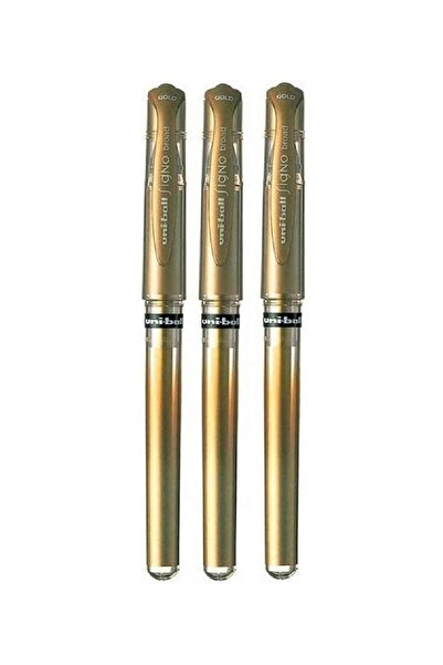 Generic uni-ball Gold Signo Pen Broad Metallic Gel Ink Rollerball - Pack of 3