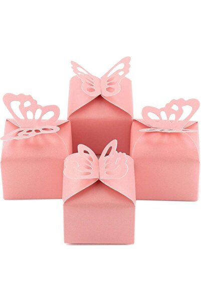 Generic ChicAbode 100 Pcs Butterfly Candy Boxes, Pink Pearl Favor Gift Boxes ...
