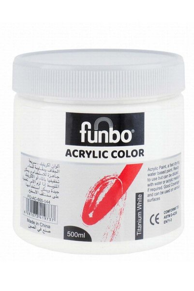 Generic Ready To Use Acrylic Color For Painting Titanium White 500ml Content