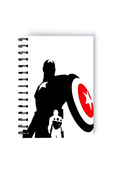 Generic Spiral A5 Notebook Captain America Steve Rogers MCU Super Soldier Min...